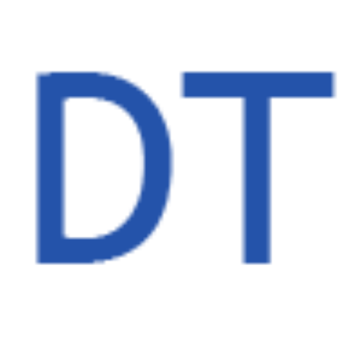 A blue letter that is in the shape of dt.